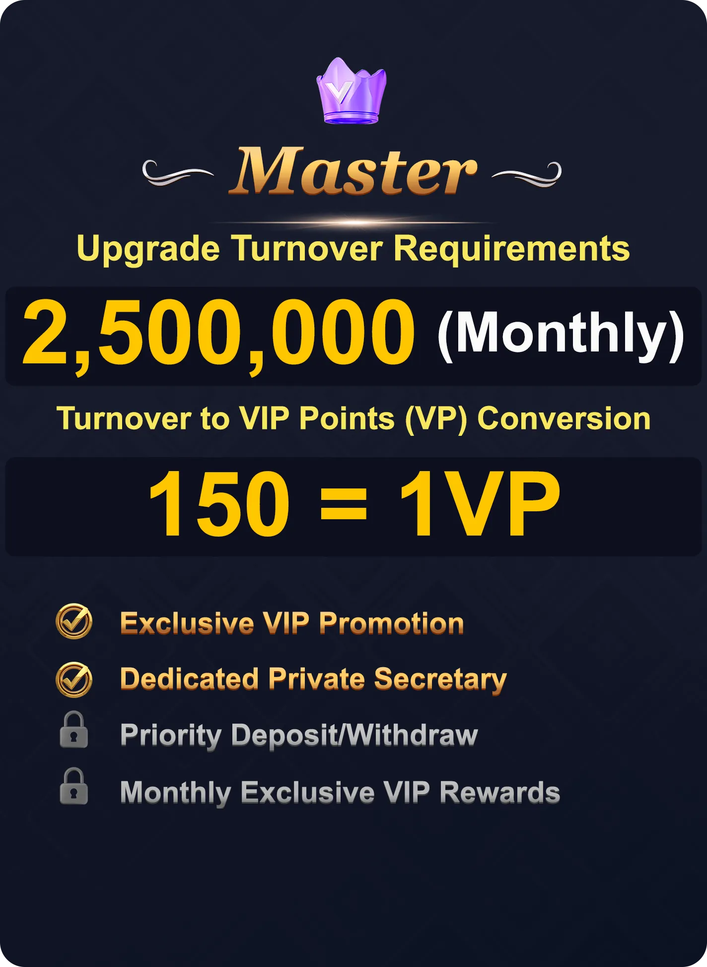 master vip level